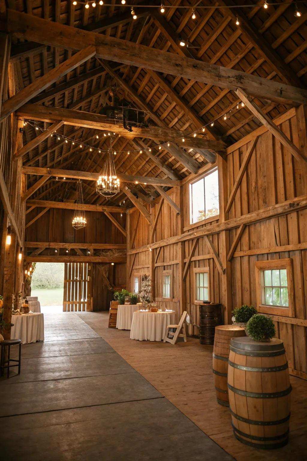 Rustic interiors radiate a sense of warmth and welcome.