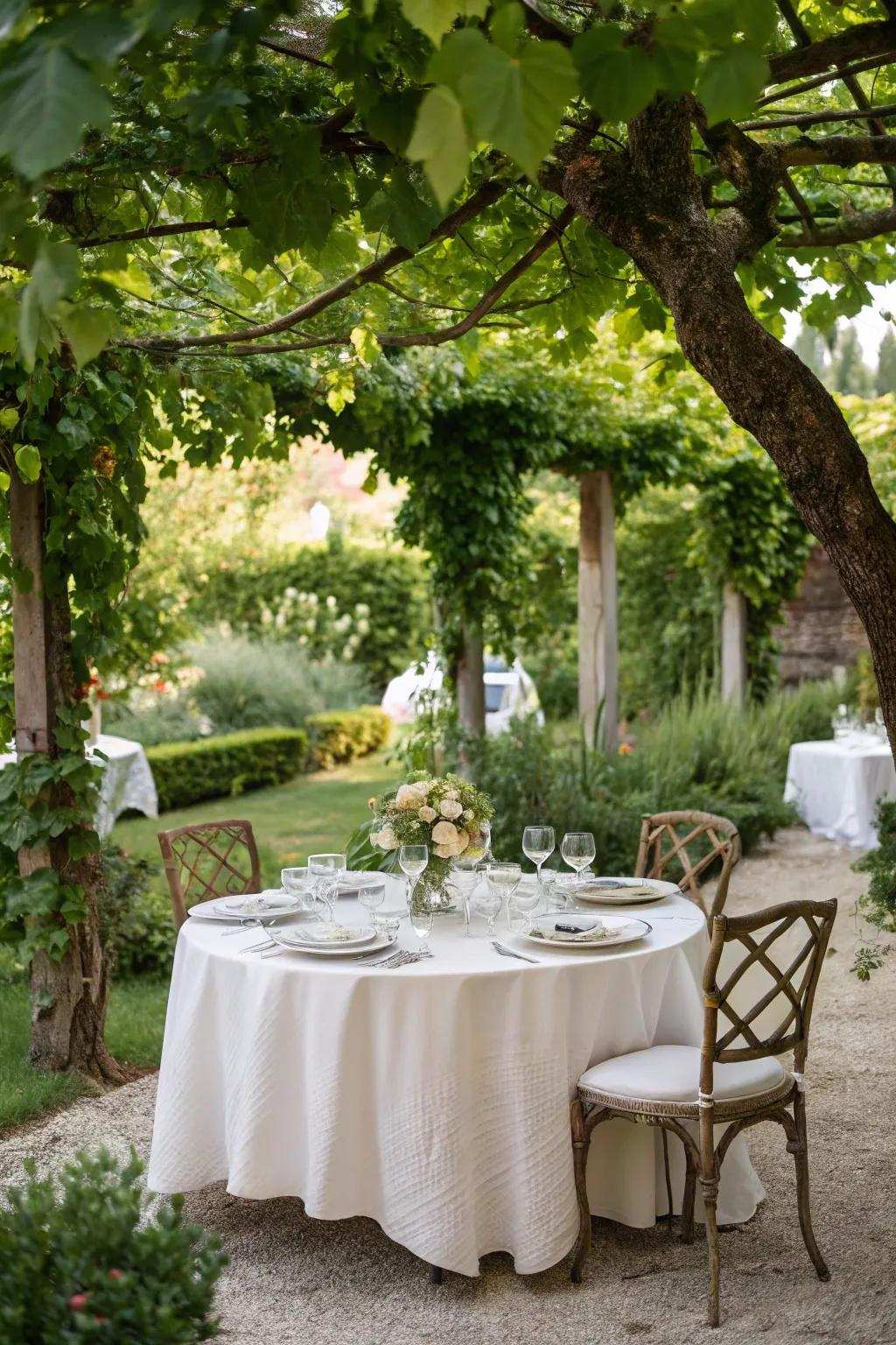 Savor open-air meals in your personal dining corner.