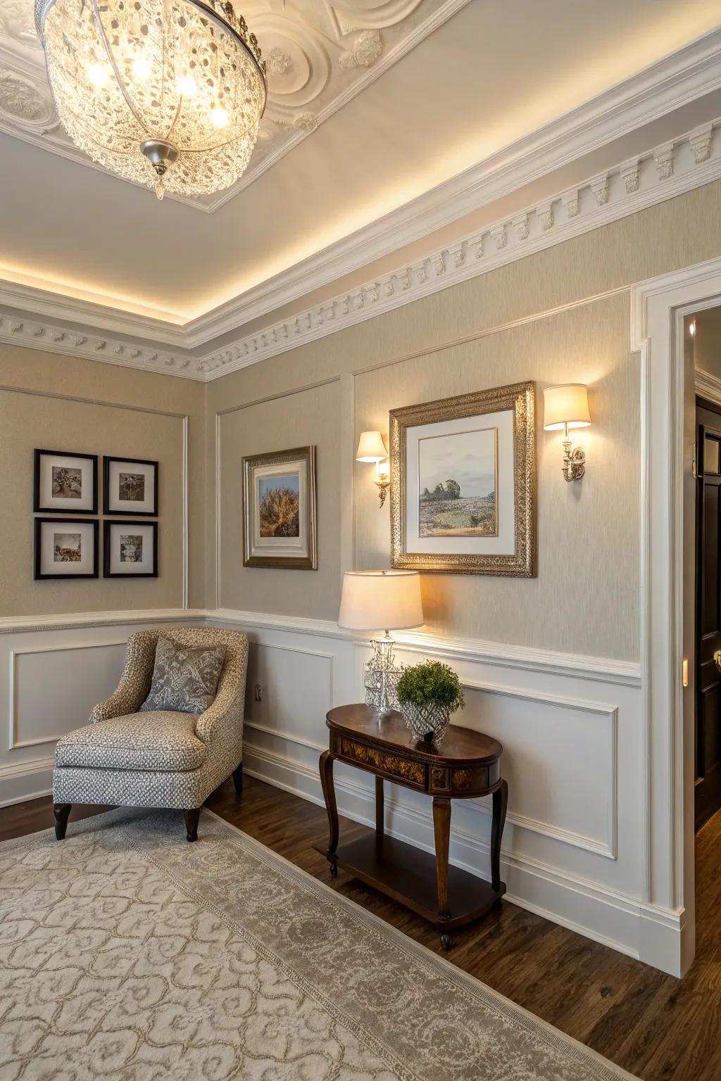 Seamless corner fixes using faux molding.