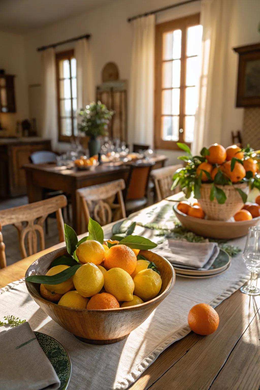 Seasonal fruits introduce color and freshness.
