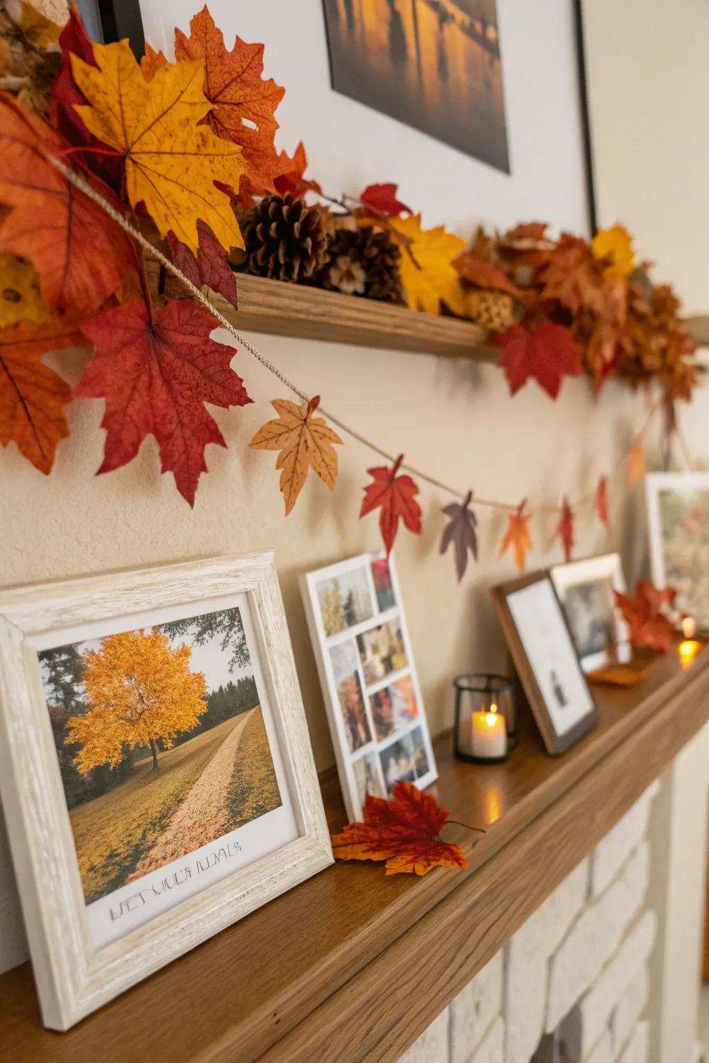 Seasonal swaps on a display ledge maintain decor that is current and festive.