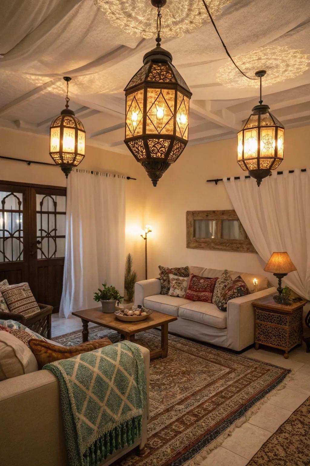 Shade lights provide a warm, nostalgic glow.