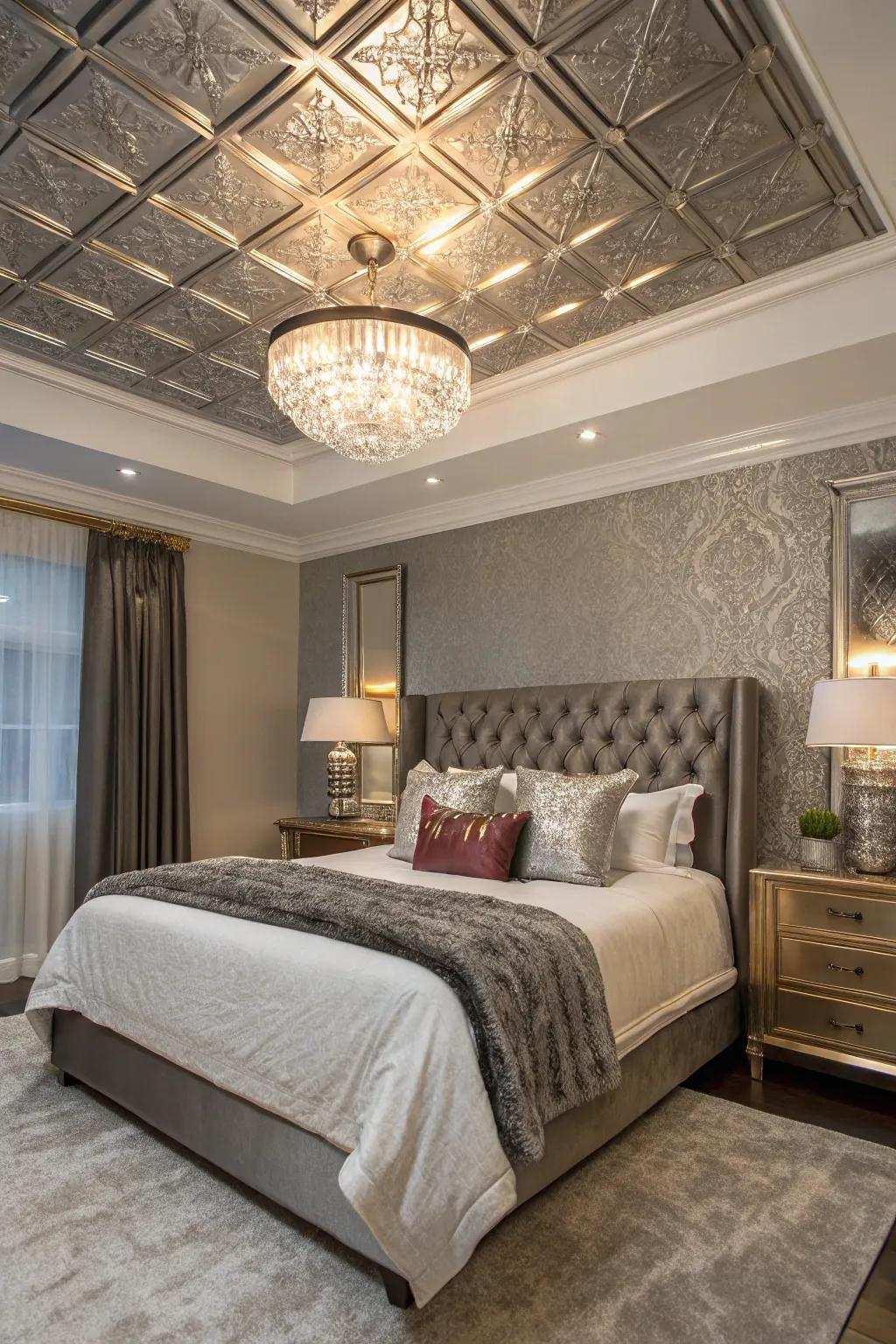 Shiny features bring a hint of glamour and sparkle to ceilings.