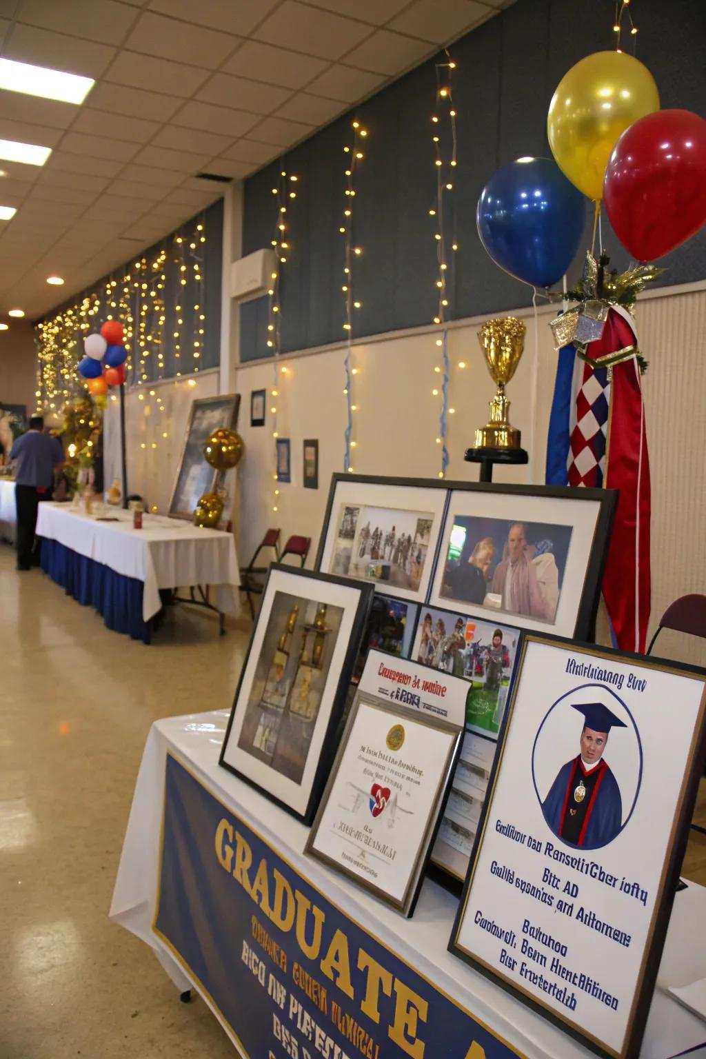 Showcase extracurricular accomplishments using themed displays.