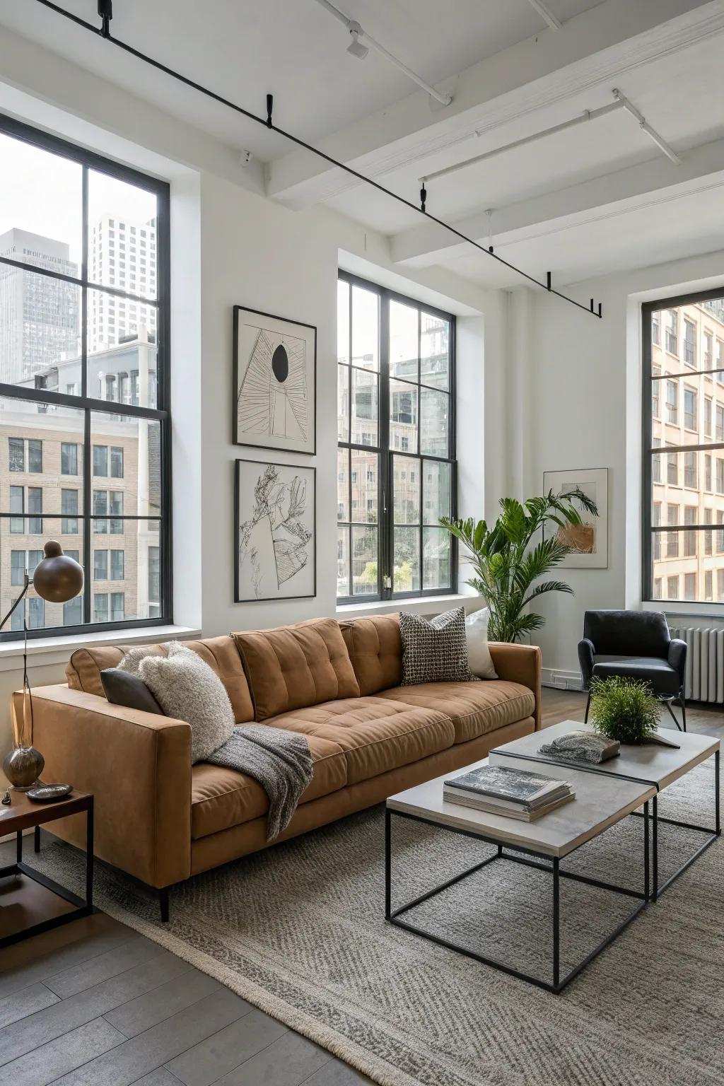 Showcase furnishings serve as a stylish centerpiece.