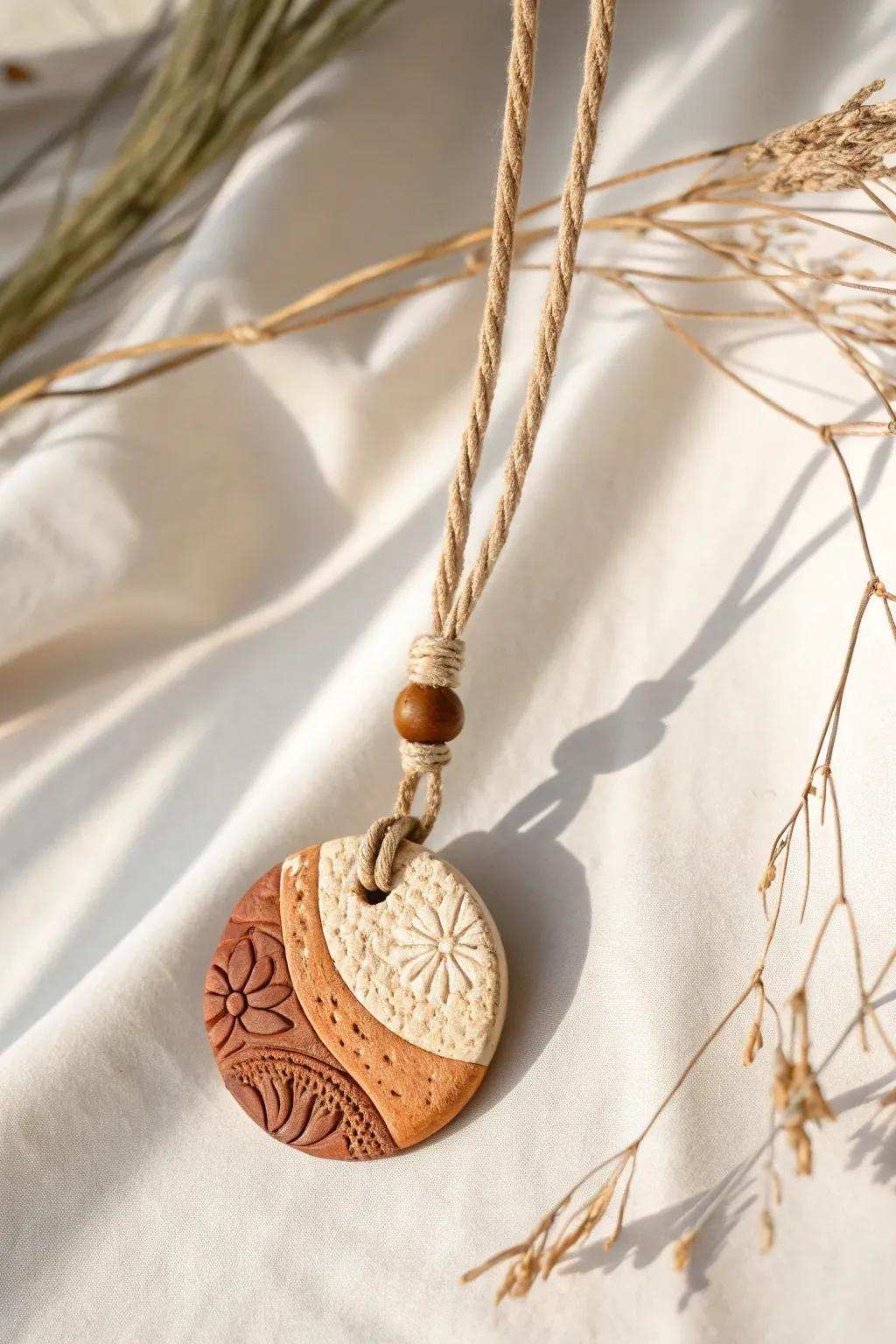Showcase rustic charm with a handmade clay charm that warms your space with its natural beauty.