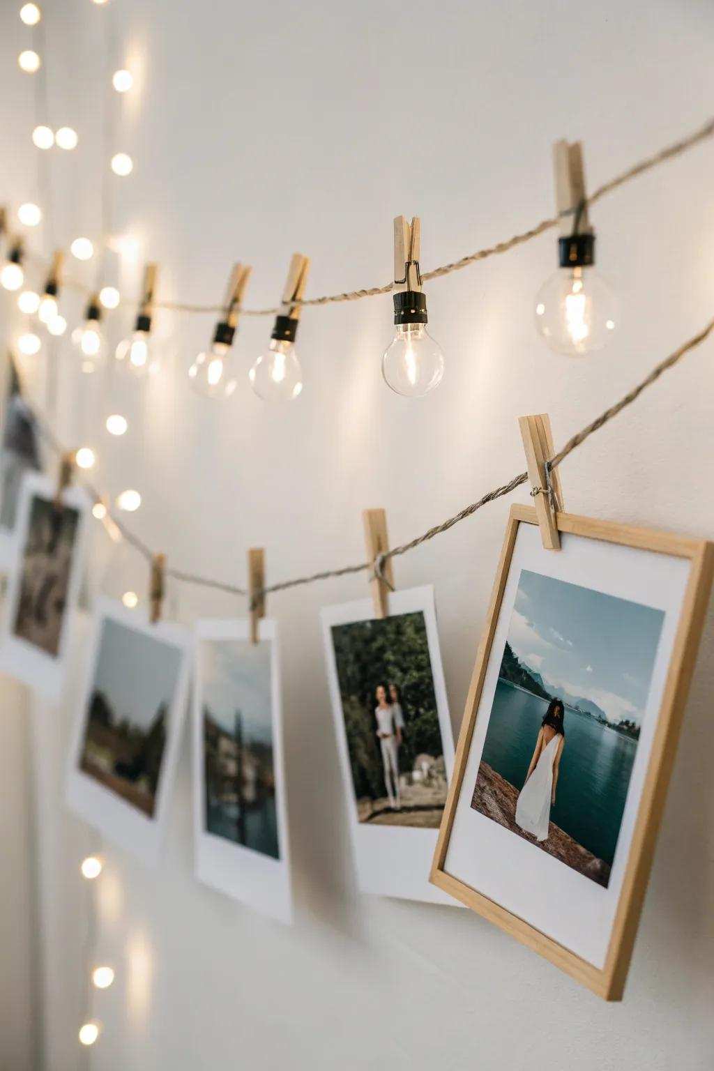 Simple clips present a clean, uncluttered photo exhibit.