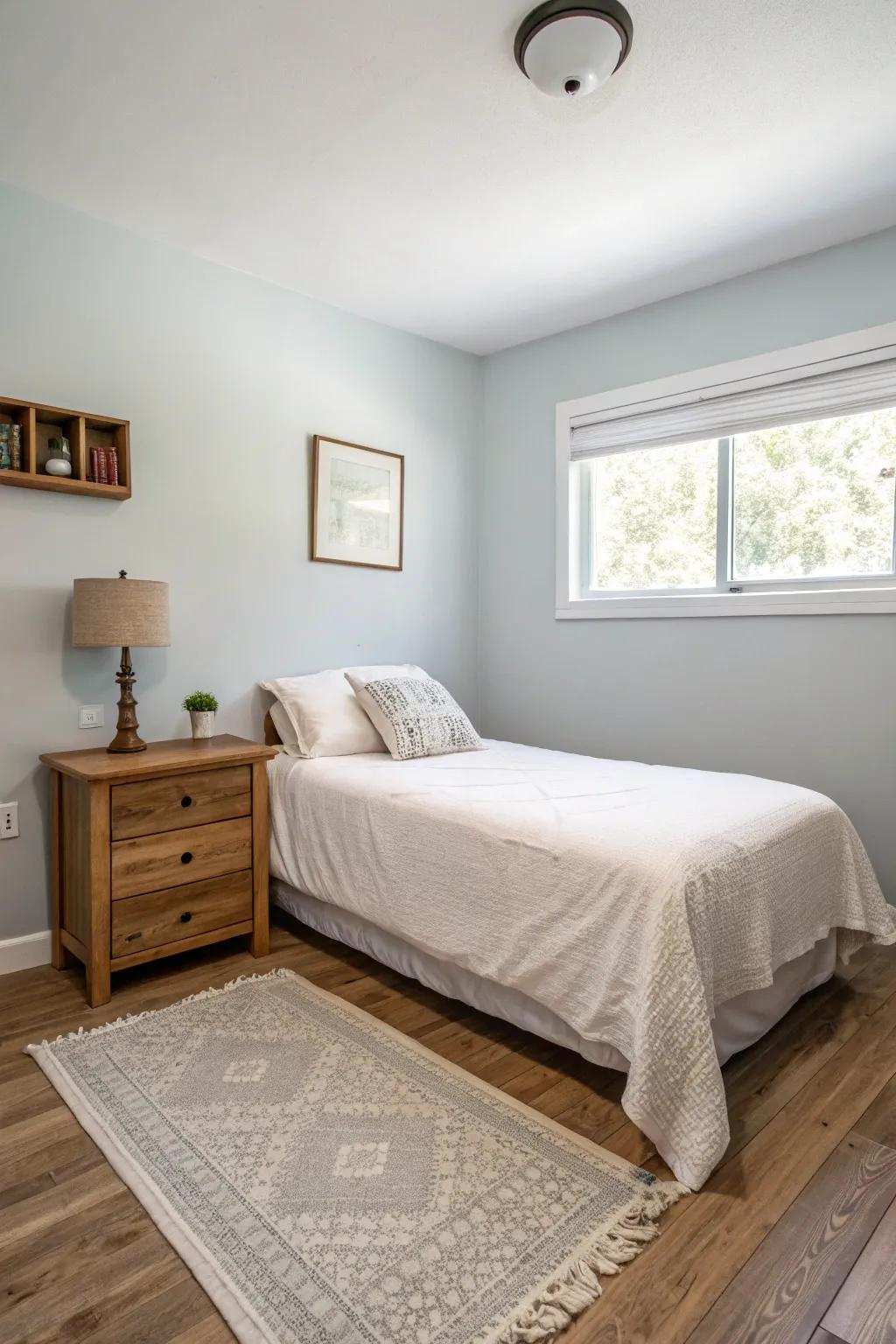 Simple decor makes the room feel airy and open.
