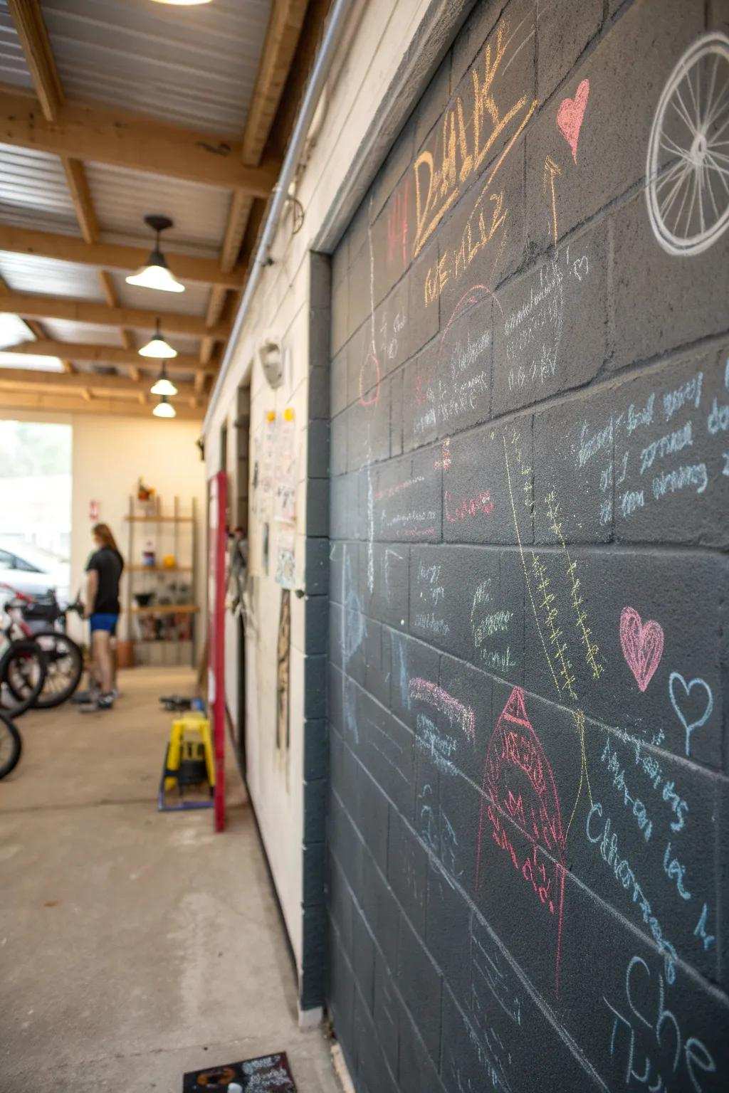 Slate coating contributes a creative and practical aspect.