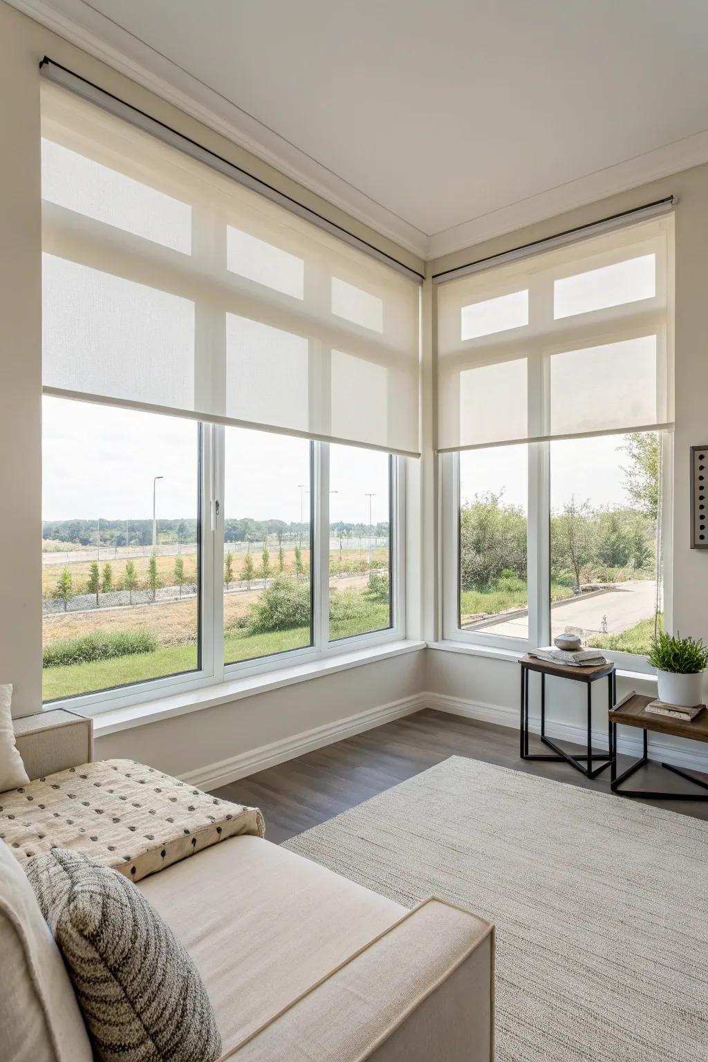 Sleek bendable panels provide a contemporary touch.