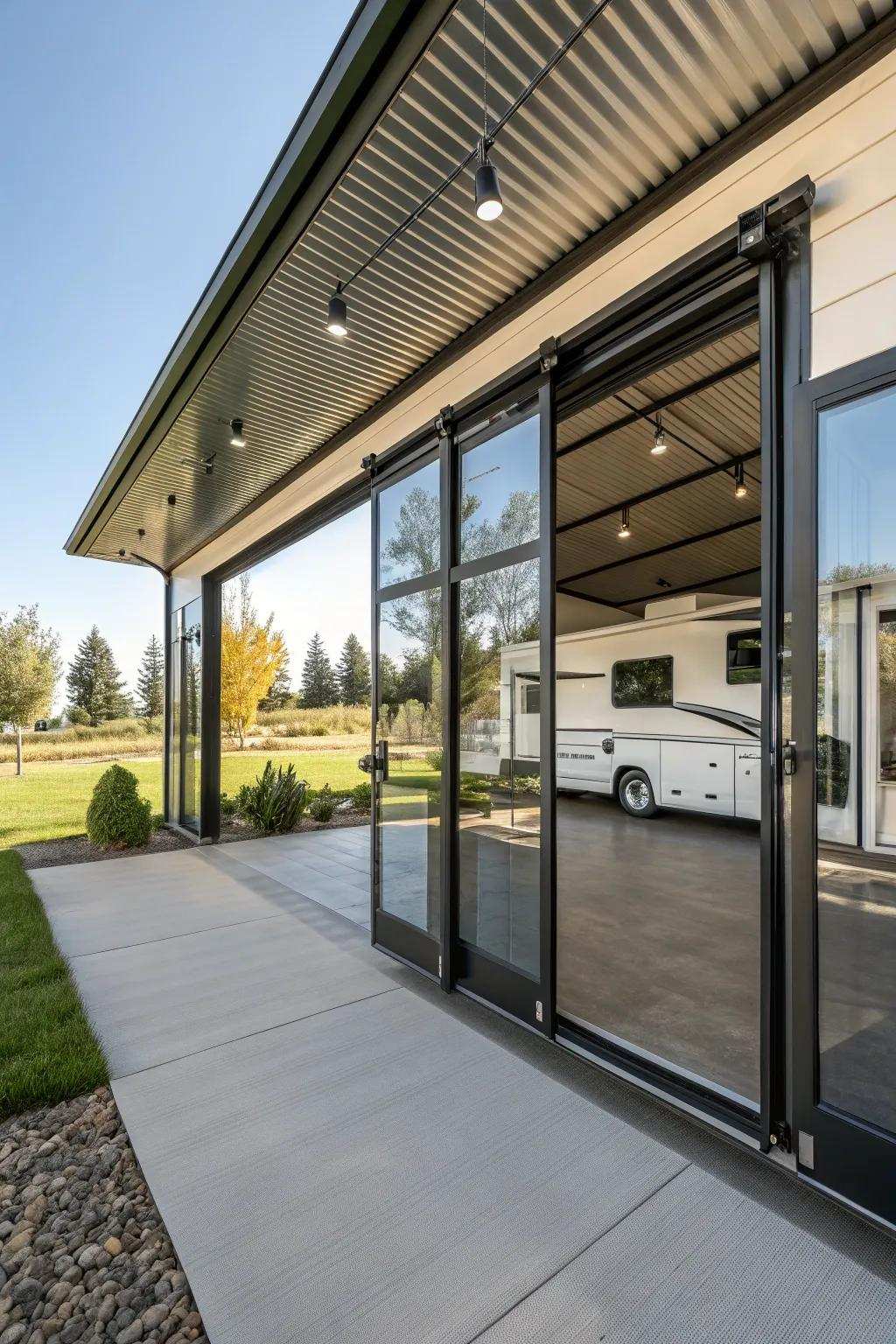 Sliding accessways combine practicality with modern beauty.