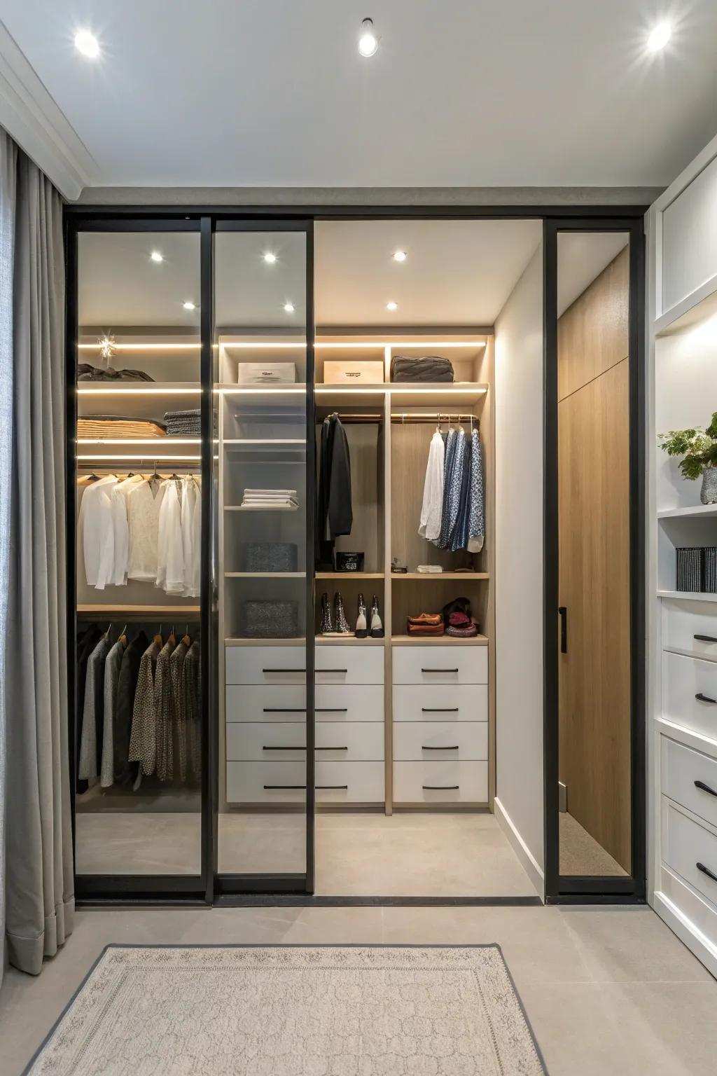 Sliding doors combine style with practicality.