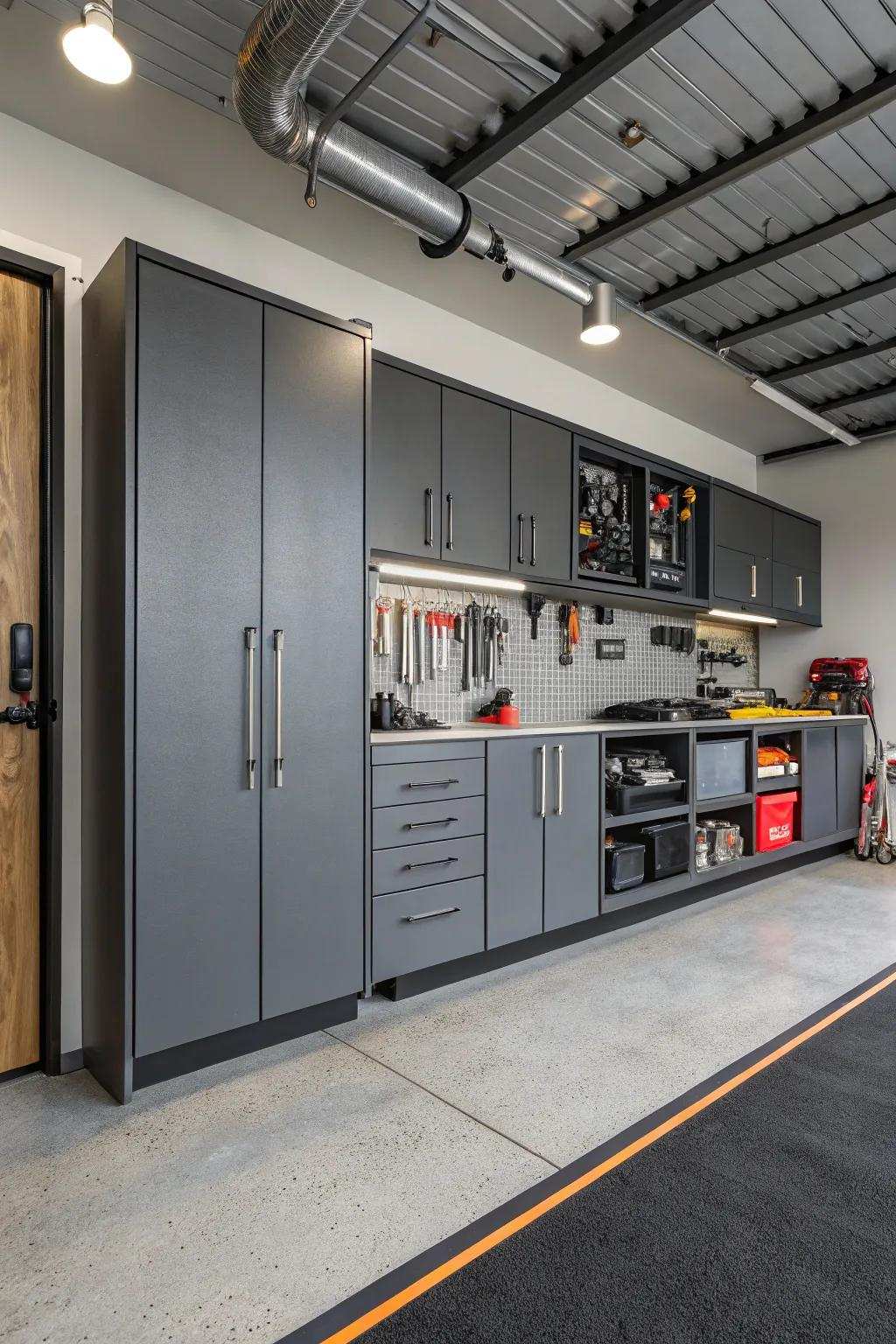 Smoke gray organizers deliver an urban chic look.