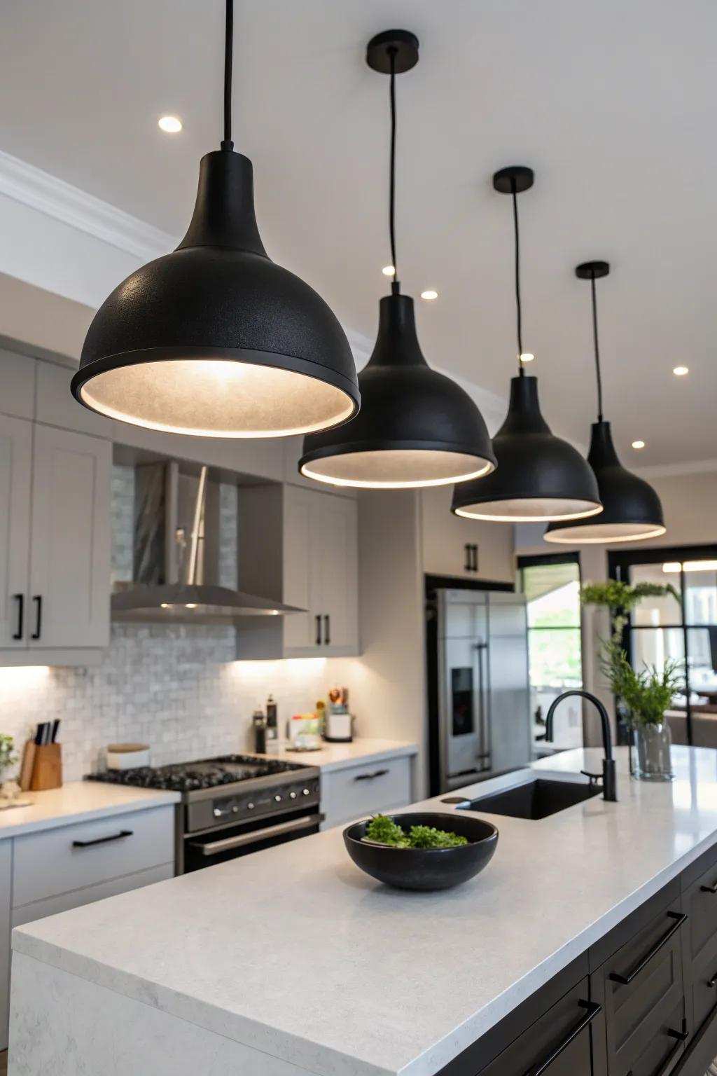 Smooth dark elements provide a delicate, elegant appeal.
