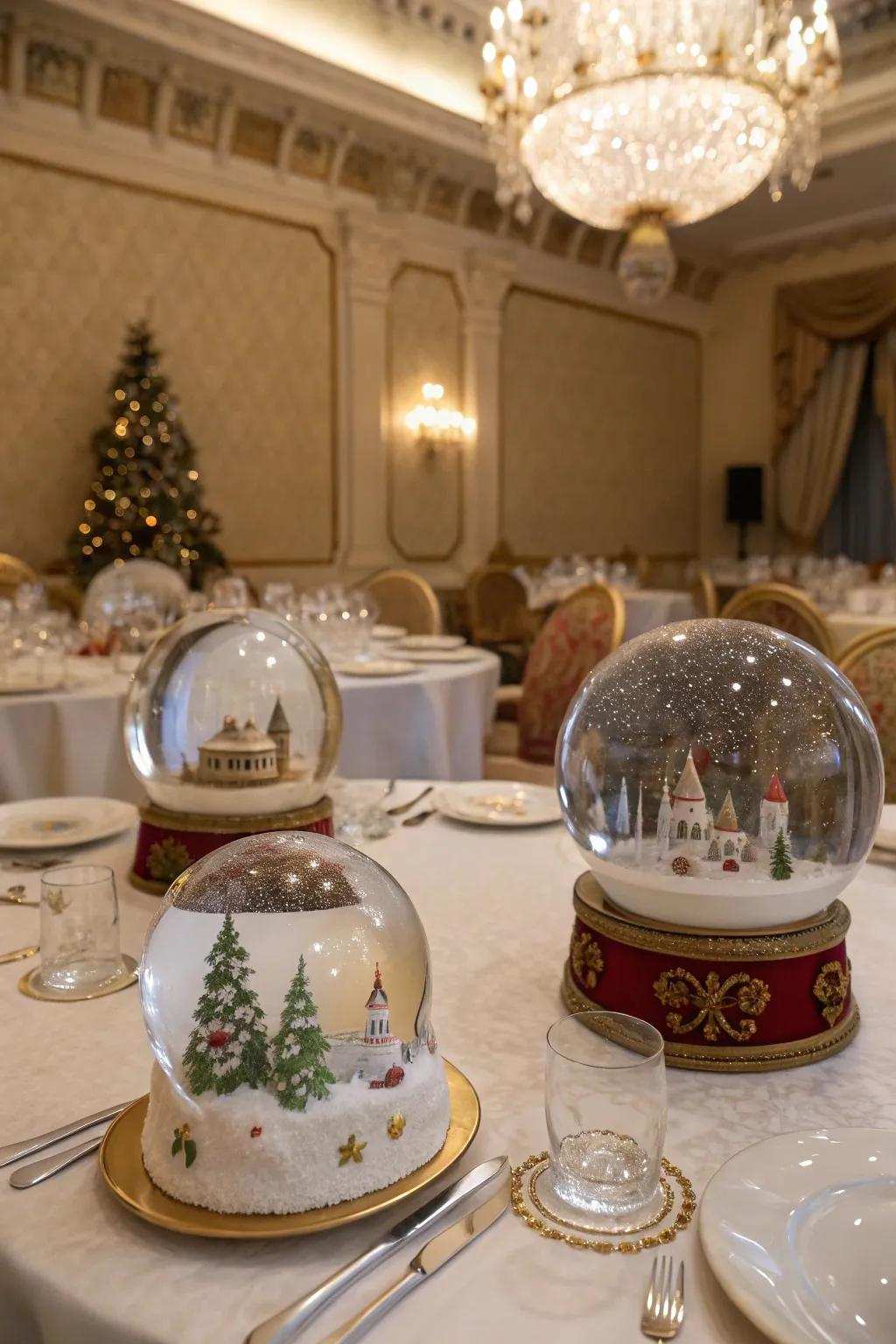 Snow globes contribute lively, whimsical traces to your occasion.