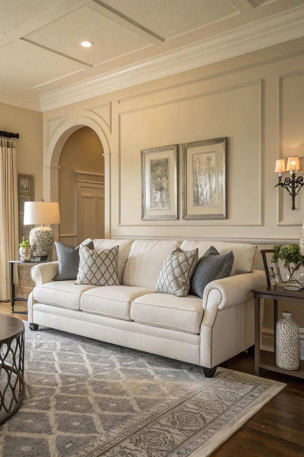 Soft colors give a relaxing and warm environment