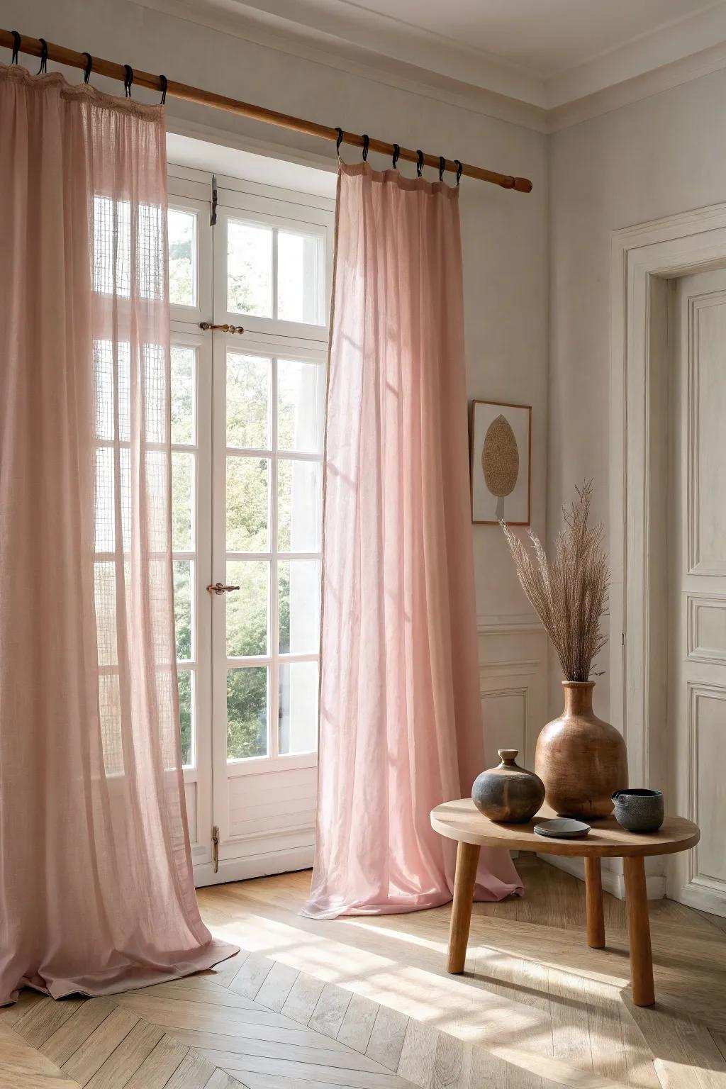 Soft, rose drapes transform the illumination, contributing a hint of elegance to your crafting sanctuary.