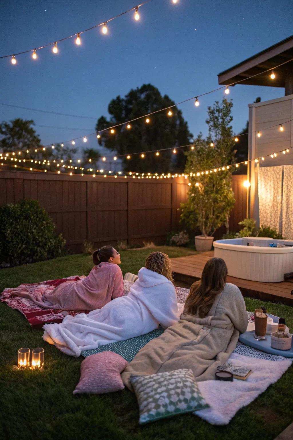 Stargazing extends a serene and magical culmination to your spa evening.