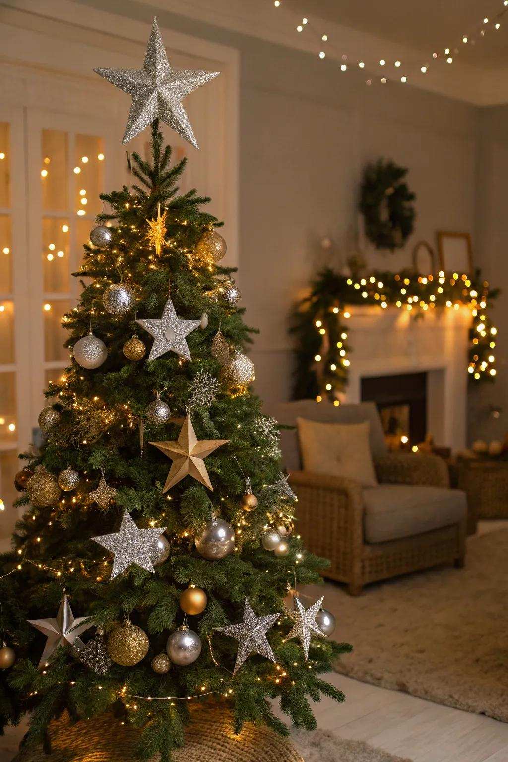 Stars impart a playful, magical accent to holiday décor.