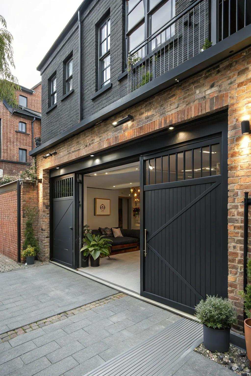Steel doors offer a stylish urban chic design.