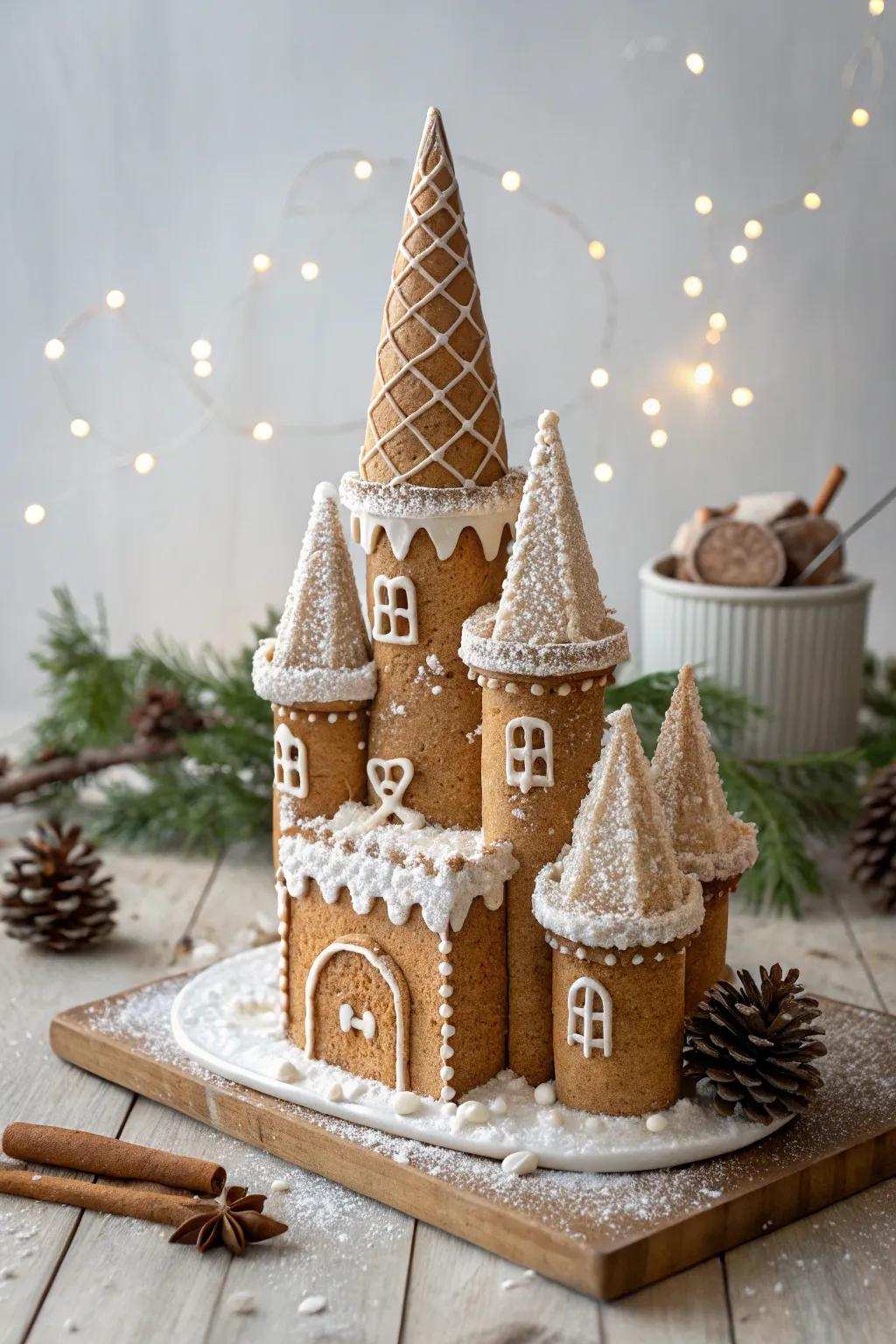 Step into a fable using this enchanting gingerbread stronghold, where clarity is matched with magic. ✨🏰 #GingerbreadDreams #ScandiBoho
