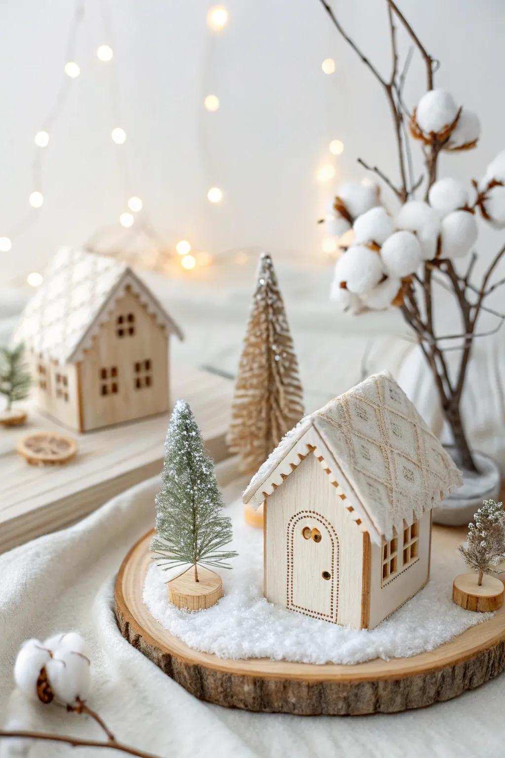 Step into a world of holiday nostalgia with this handcrafted miniature hamlet scenery.