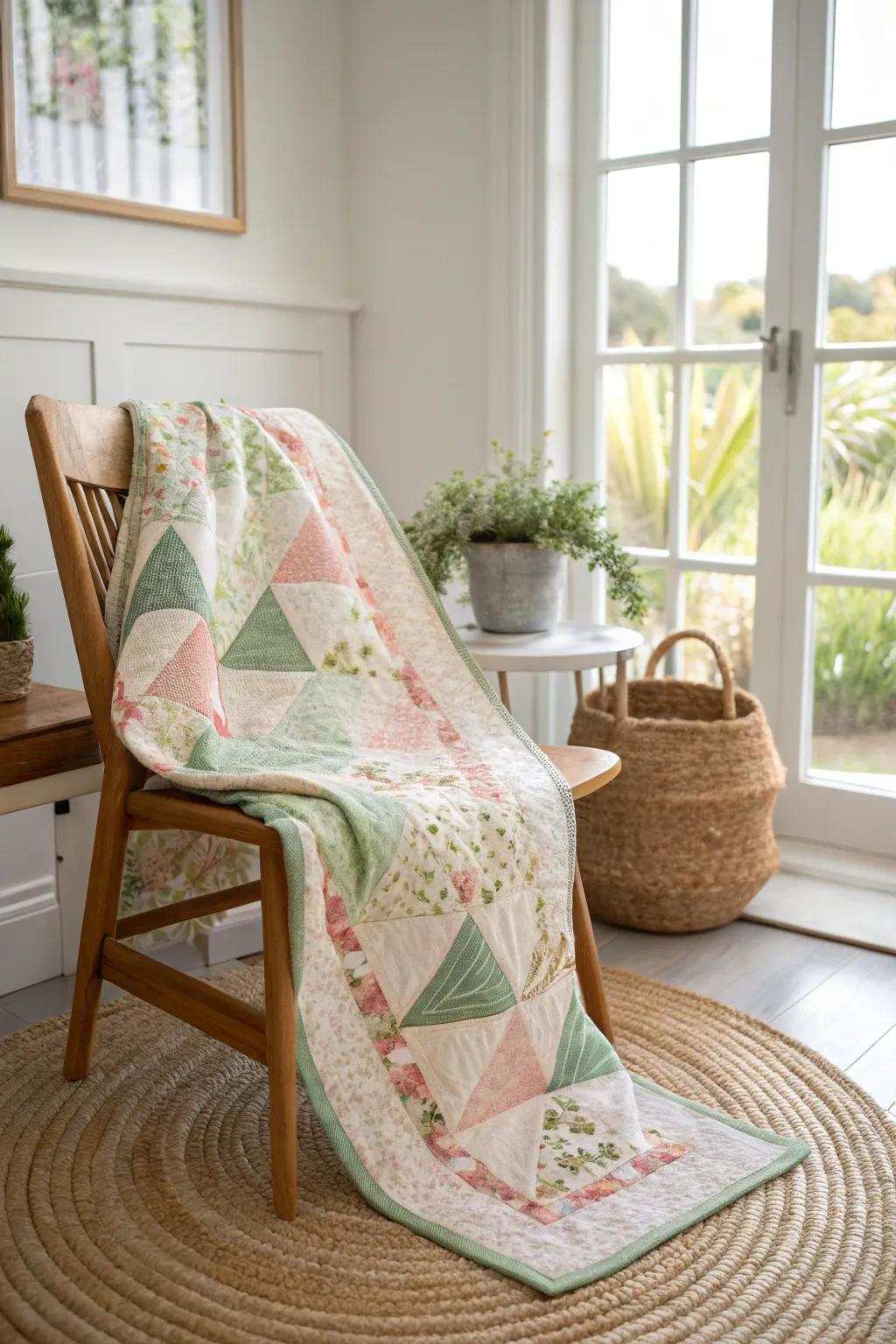 Step into serenity through our 'Botanical Route' quilt—where artistry encounters nature's grace.