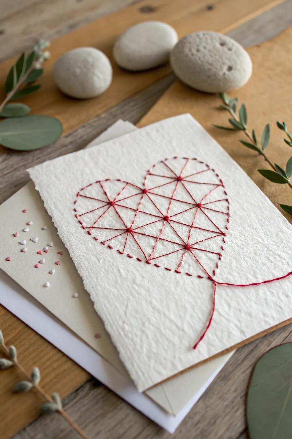 Stitch your affection into every facet using a handcrafted impression. ❤️ #ValentinesCraft #MinimalistLove