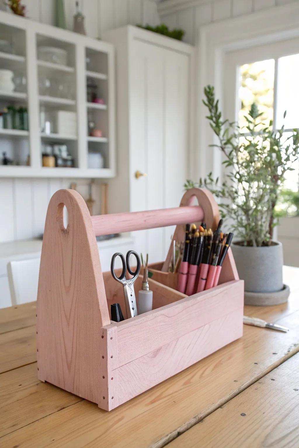 Streamline your crafting space with this elegant rose equipment organizer—where aesthetic aligns with usefulness in minimalist perfection.