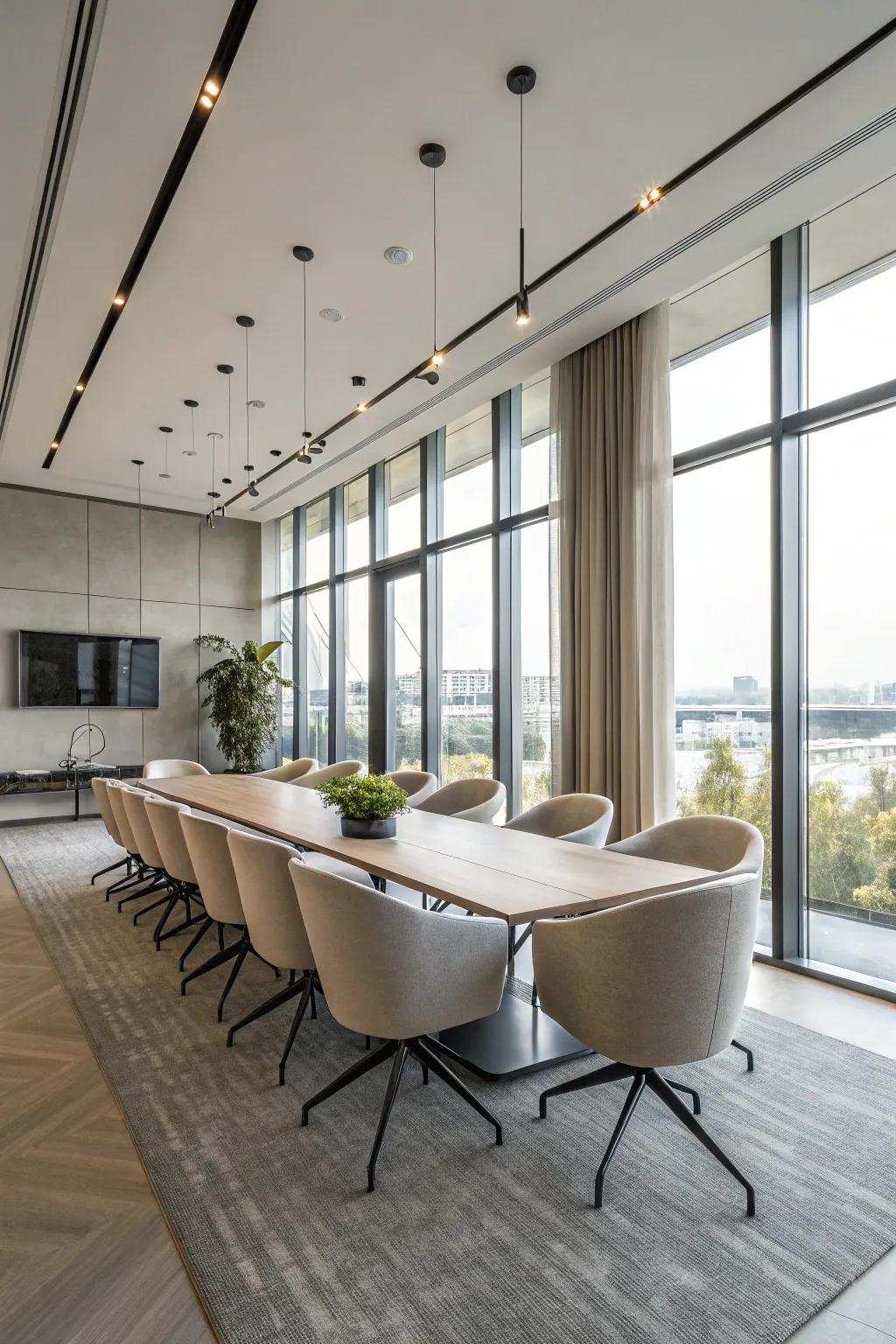 Streamlined designs add a hint of elegance to meeting areas.