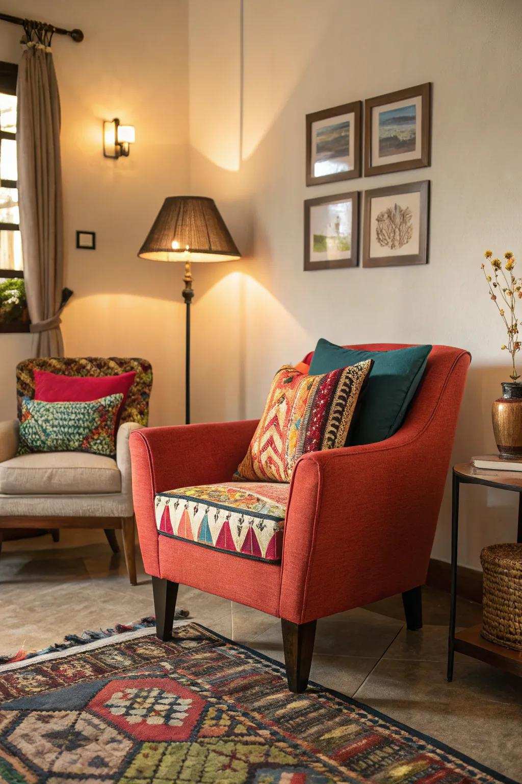 Striking features inject energy and vibrancy into the space.