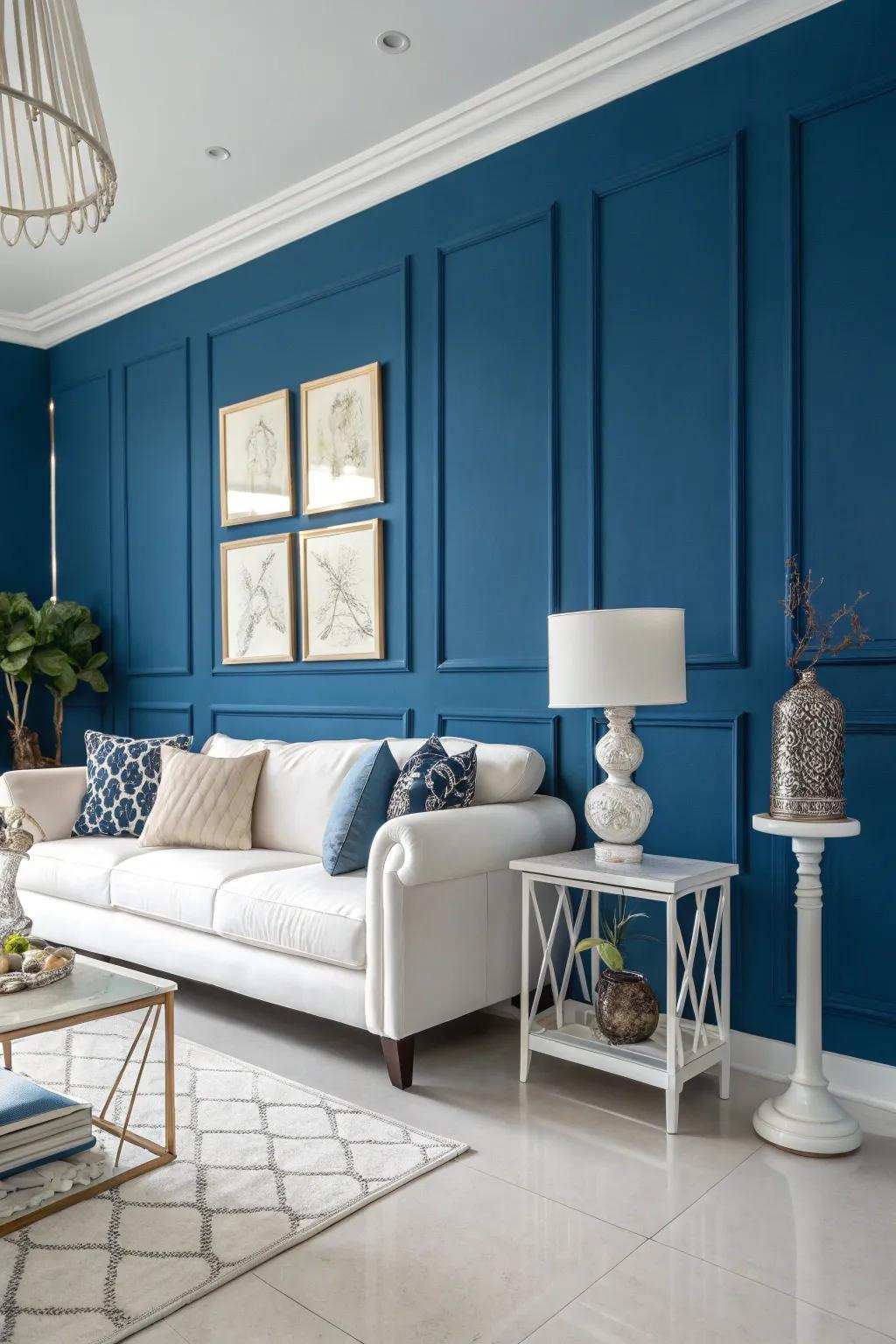 Strong crimson walls create an impressive visual impact