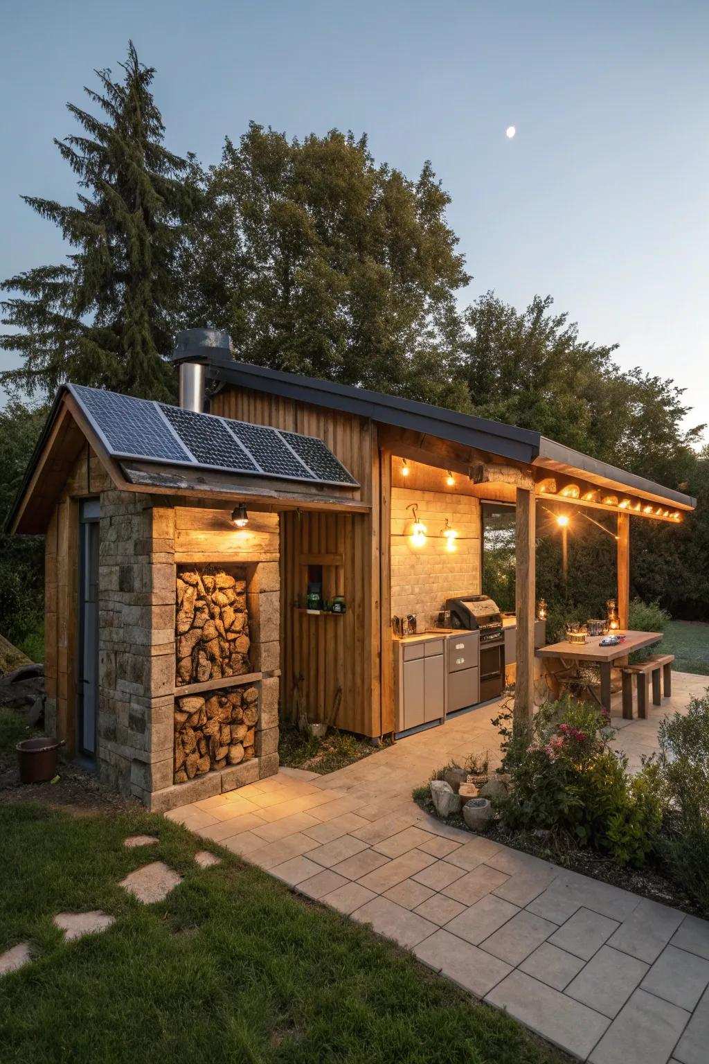 Stylish sustainability with an eco-conscious BBQ structure.