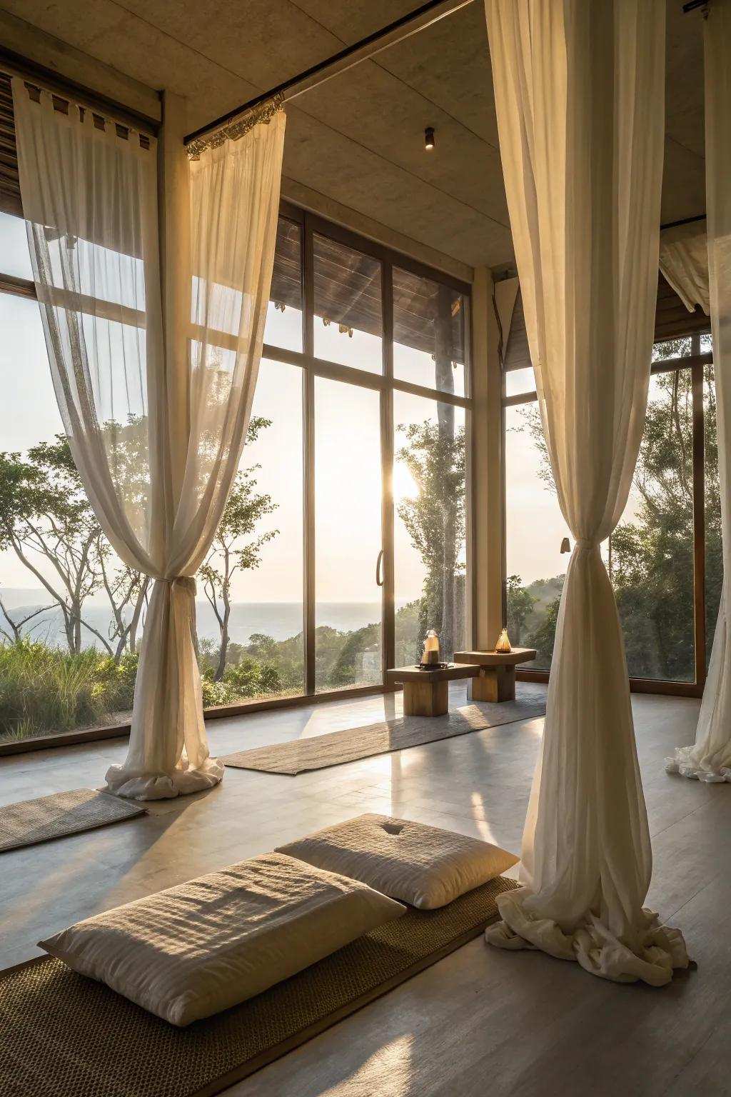 Sunlight amplifies the peace of your meditation space.