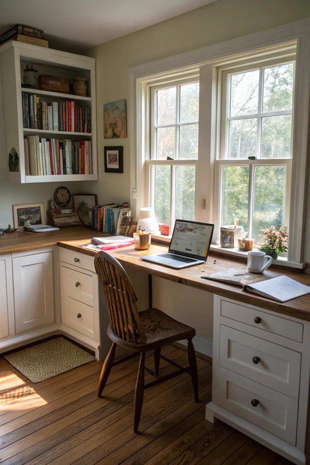 Sunlight brightens your workspace and boosts productivity.