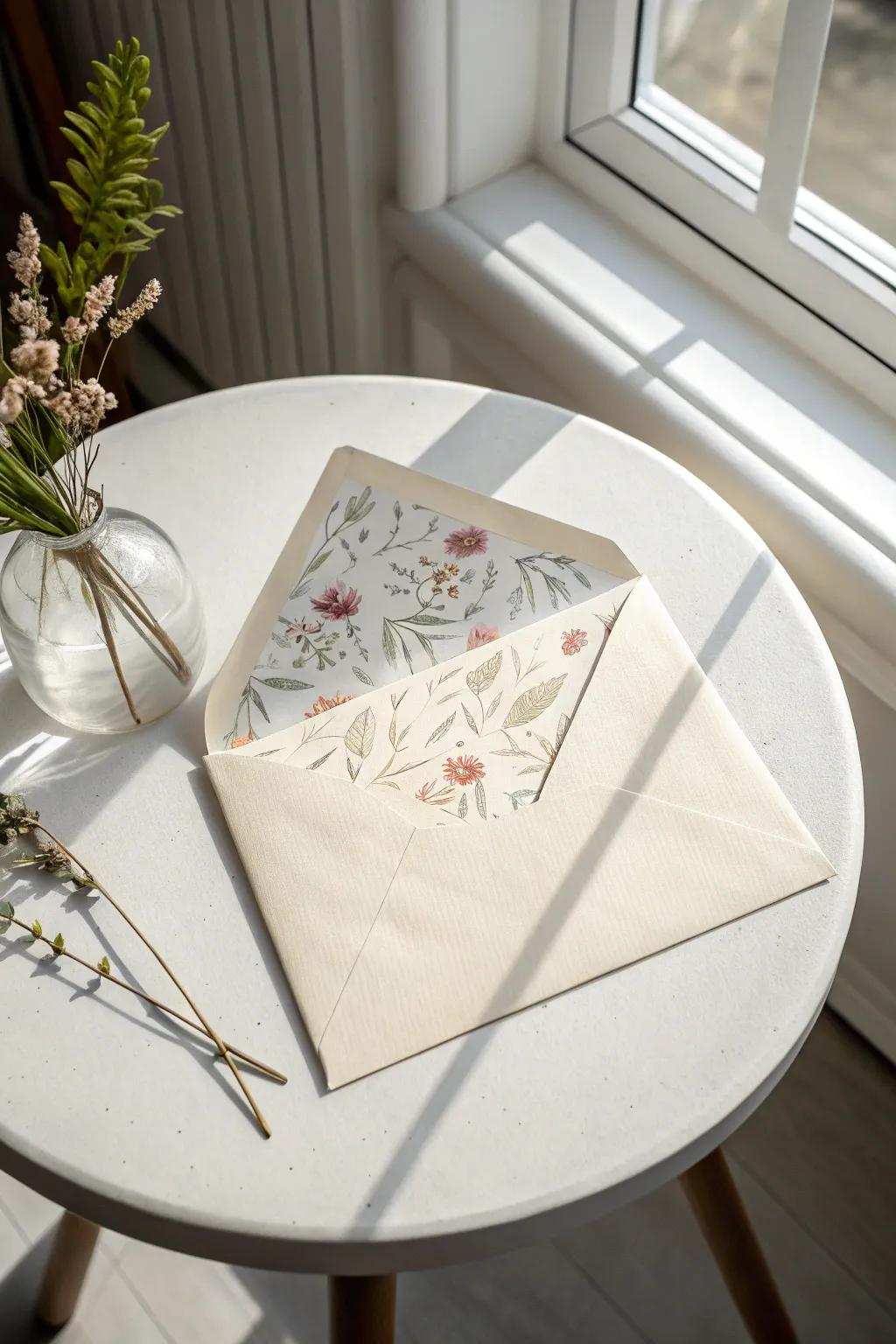 Surprise your beloved using a sensation of grace—contribute a captivating lining to your Valentine's envelope.