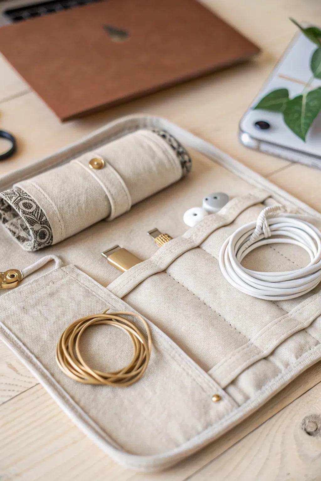 Sustain tangle-free travels with elegance and minimalism. 🌿✨ #Craftsmanship #MinimalistBeauty