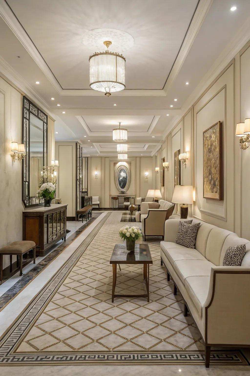 Symmetrical design creates a harmonious and balanced living room.