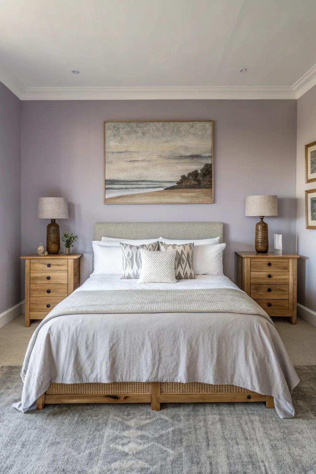 Symmetrical furniture placement brings balance and harmony to your bedroom. #InteriorHarmony #DesignBalance
