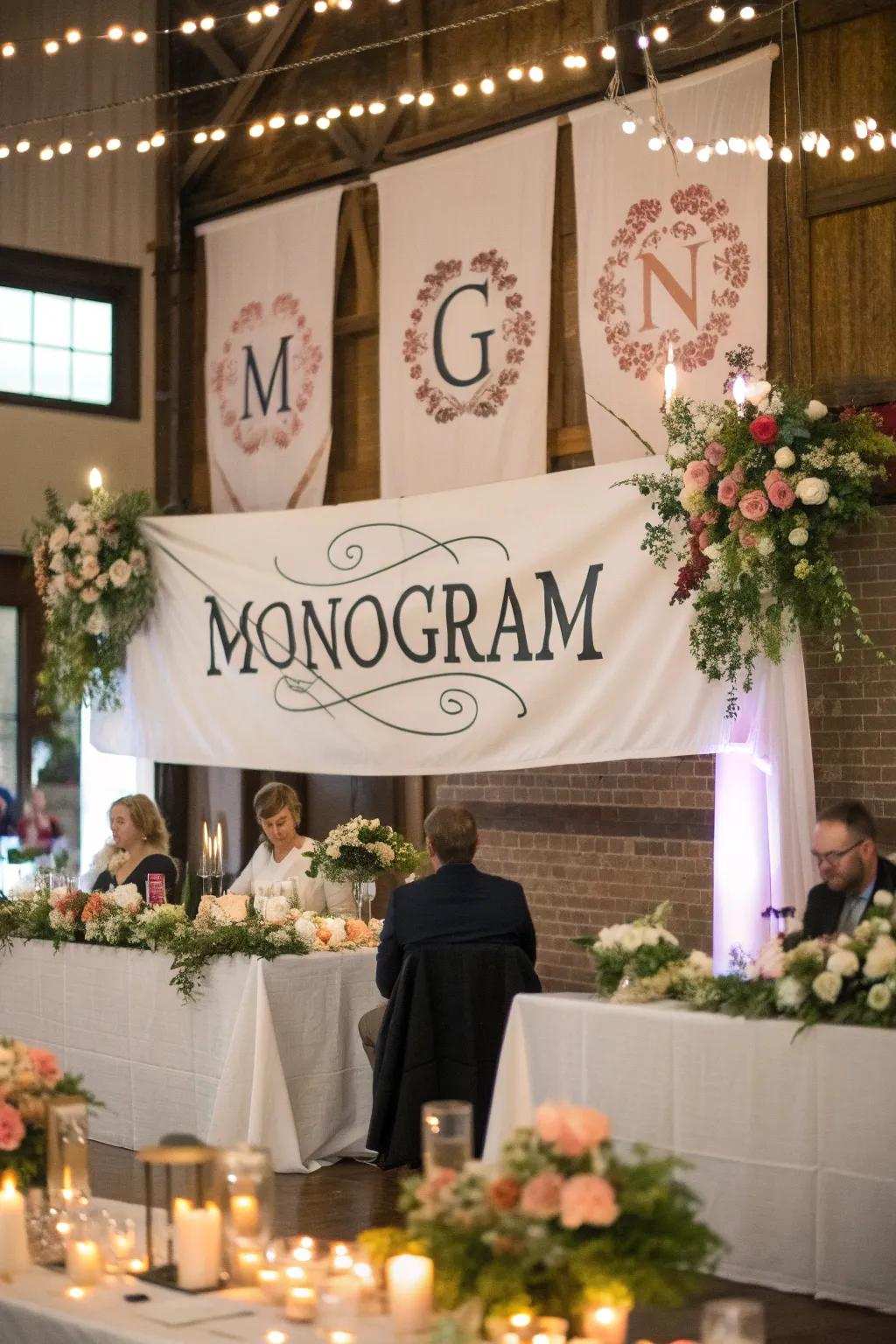 Tailored initials add a personal and cohesive touch to the decor.