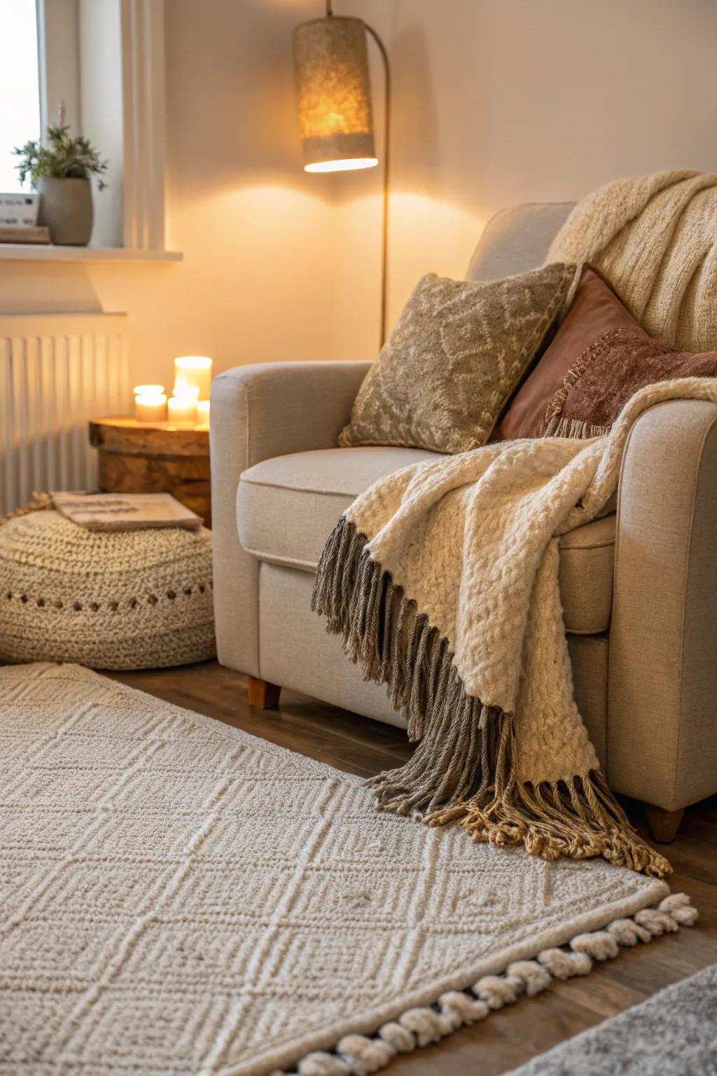 Textiles imbue warmth and sophistication.