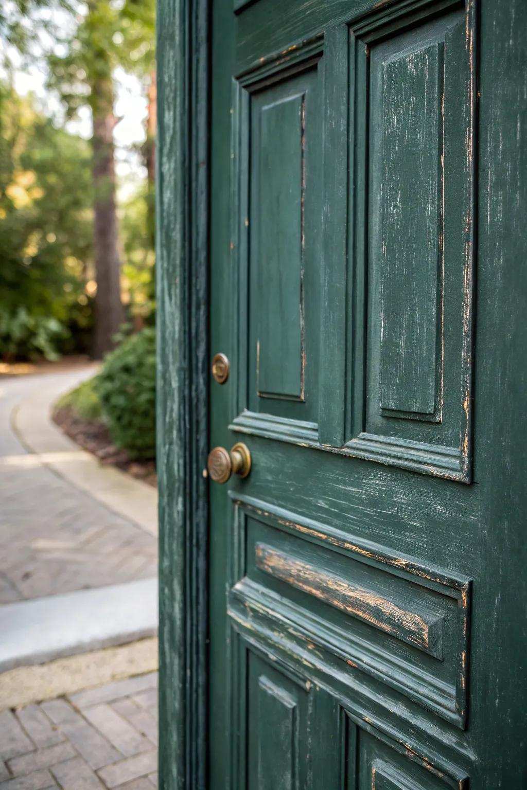 Textural components enrich the door's visual appeal.