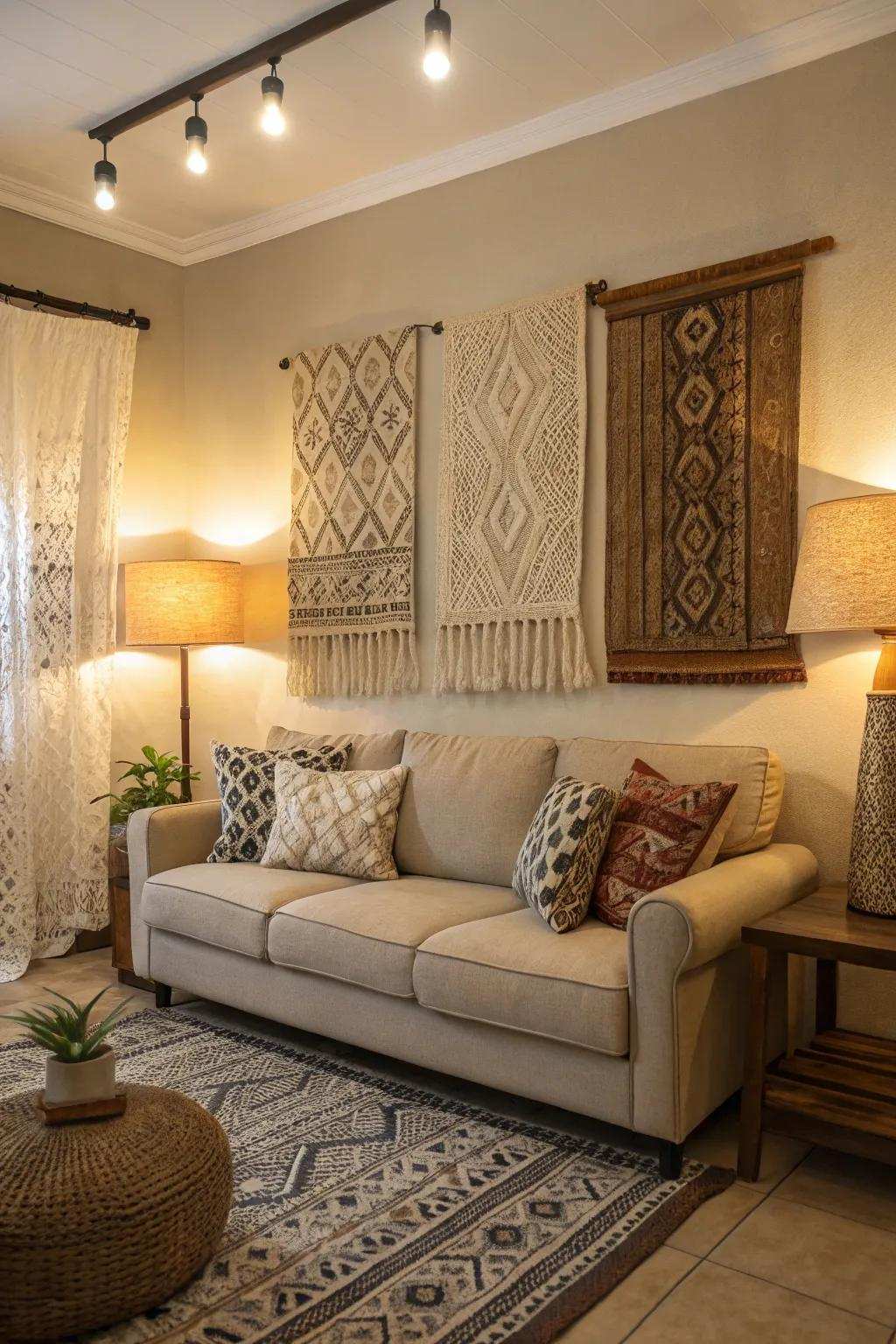 Texturally rich adornments cultivate warmth and intrigue.