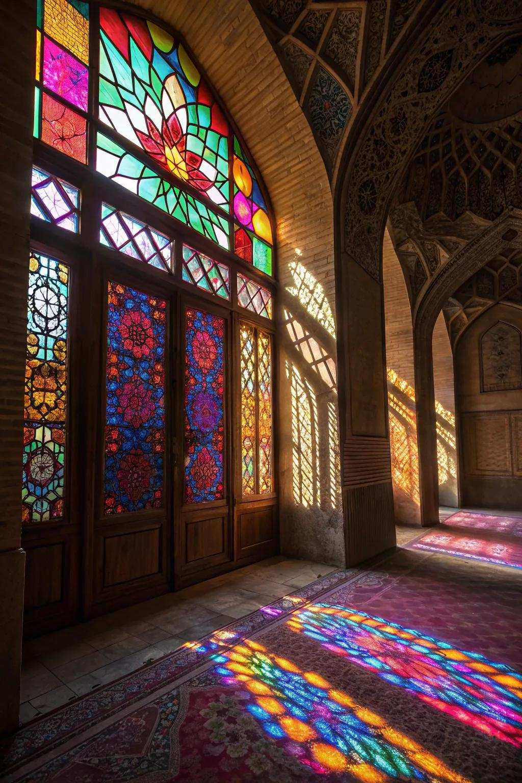 Textured glass windows fashion stunning light patterns.