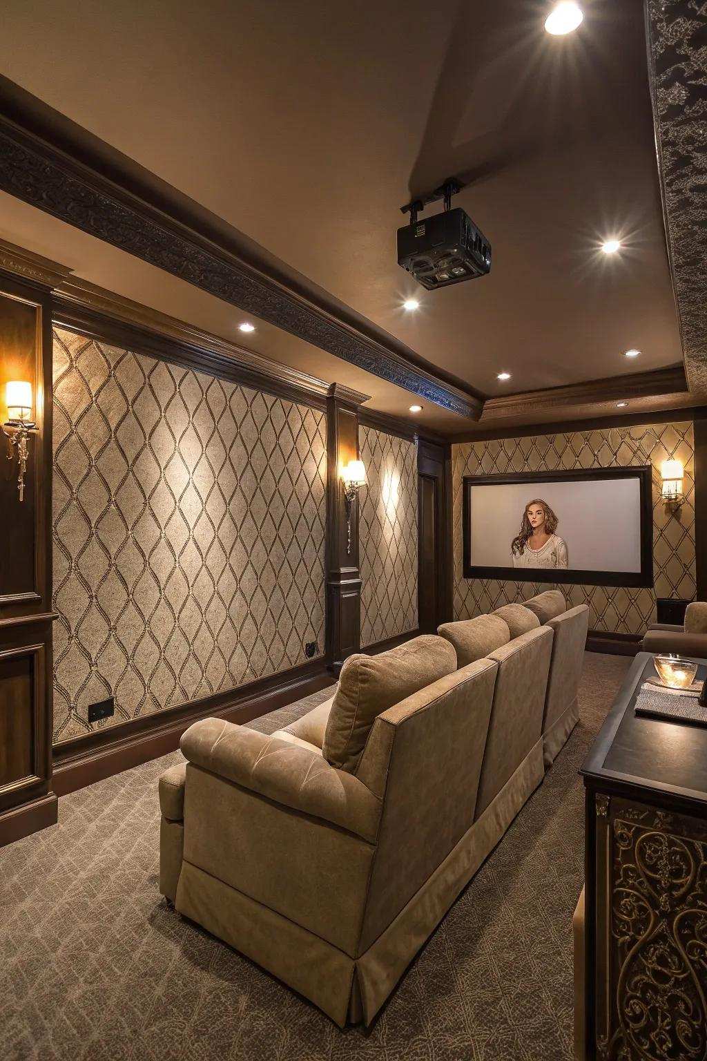 Textured walls add depth and style.