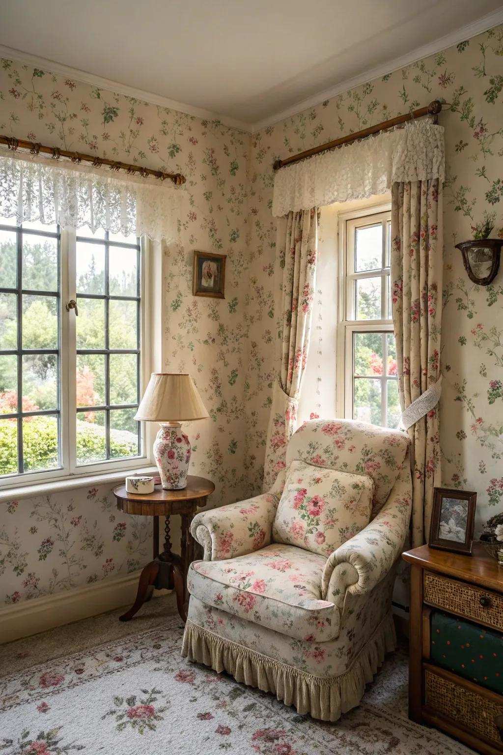 The incorporation of blossom patterns brings an element of nature indoors.
