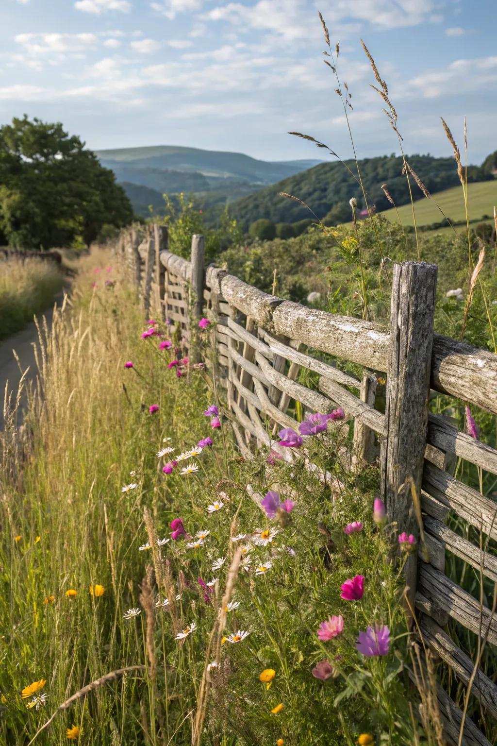 The interwoven design imparts countryside allure to any garden.