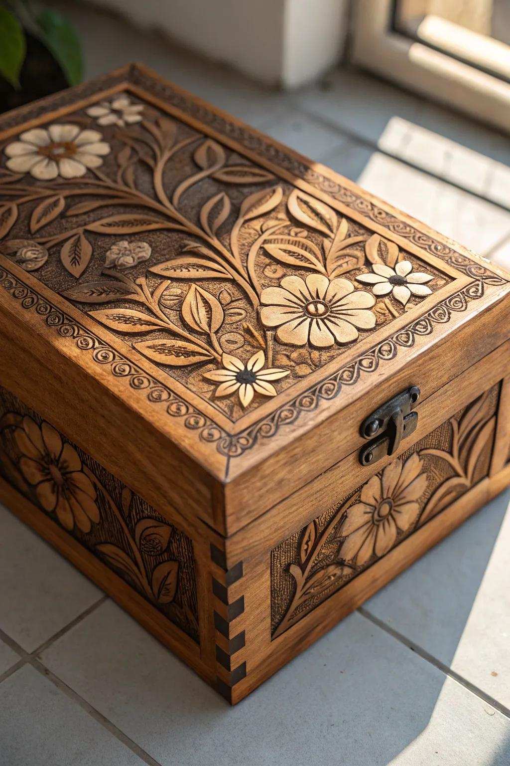 The sophistication of nature ingrained in wood—where artistry embraces the beauty of botany.