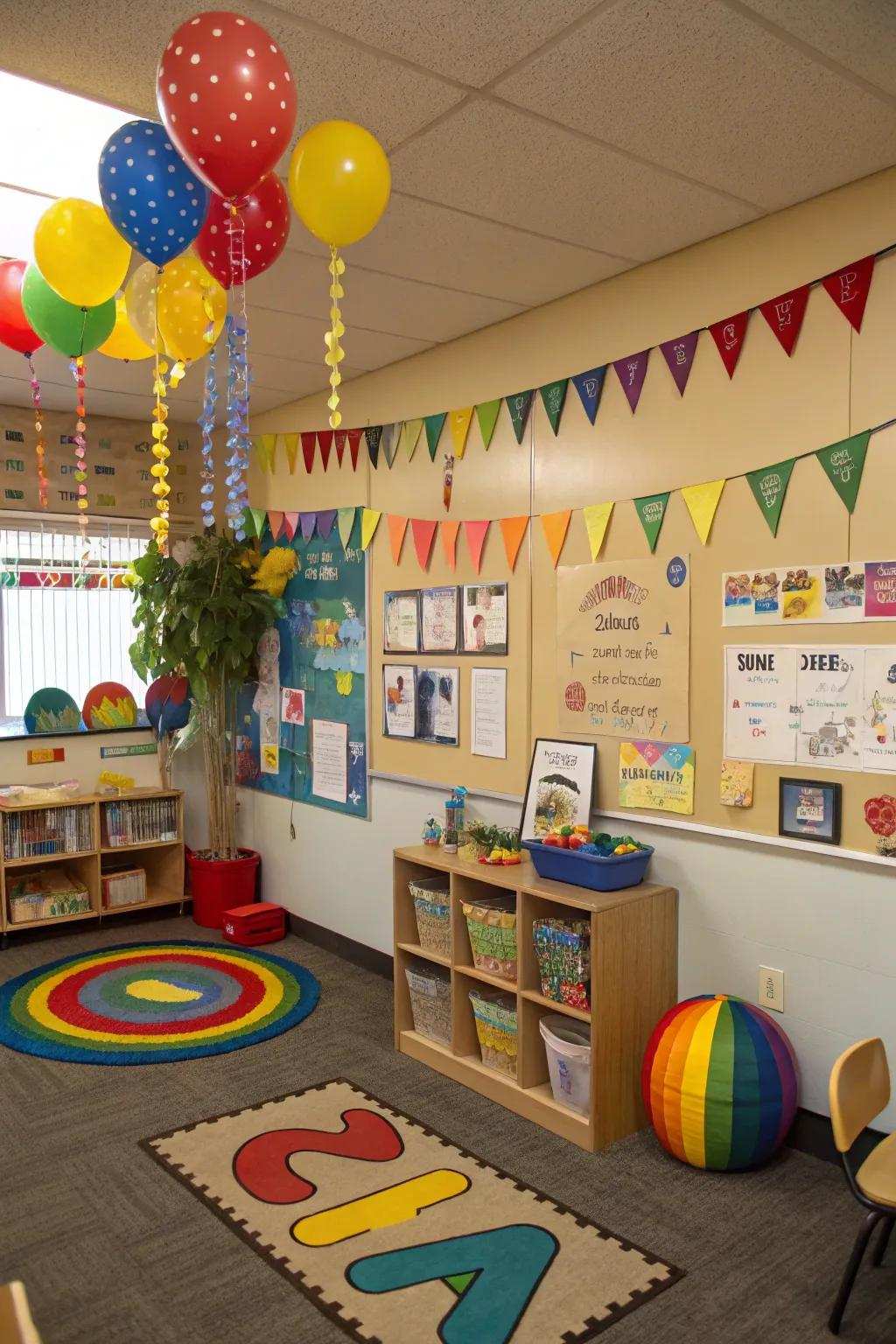 Themed decorations enrich and personalize the serene corner.