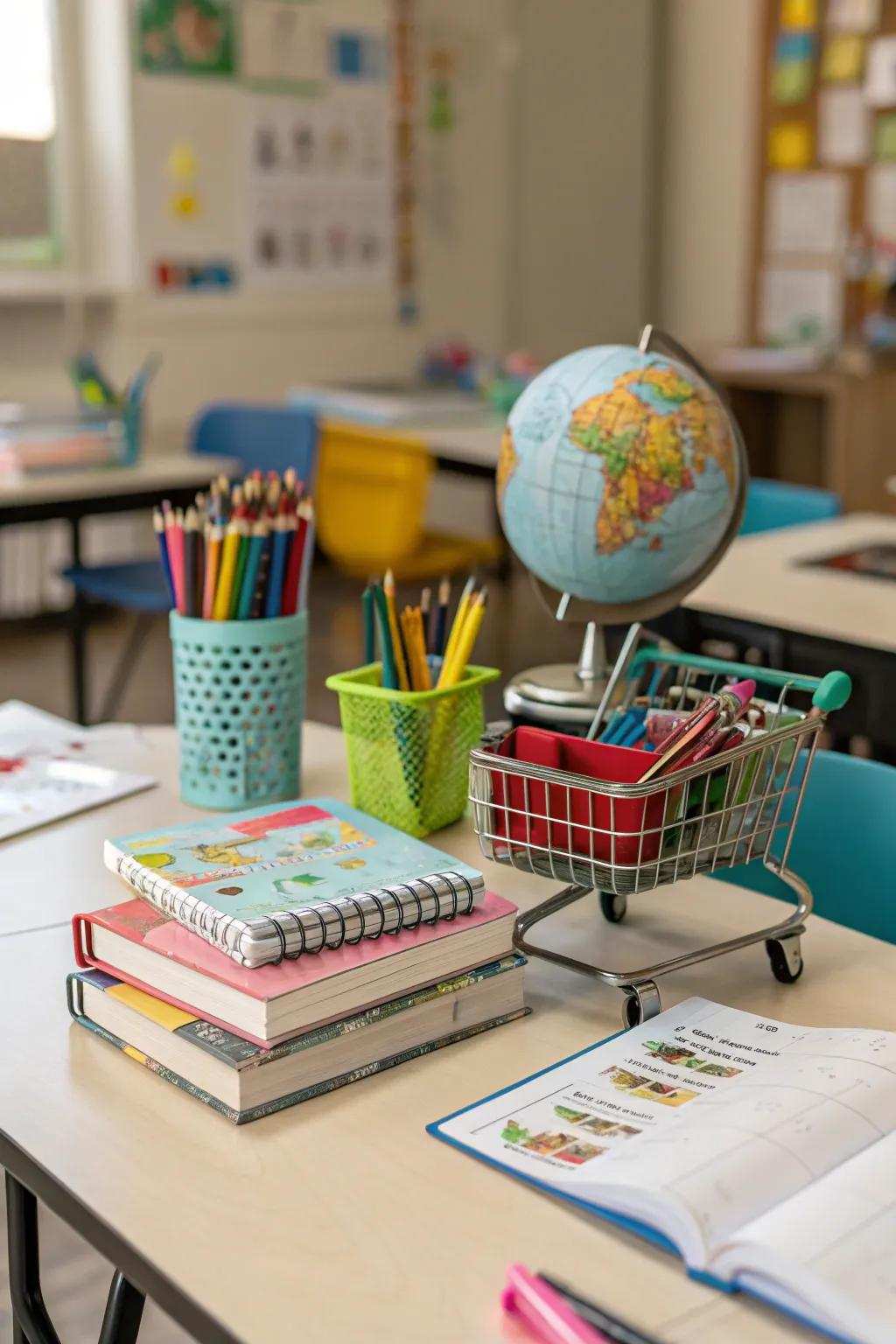 Themed organizer layouts fostering an entertaining scholastic ambiance